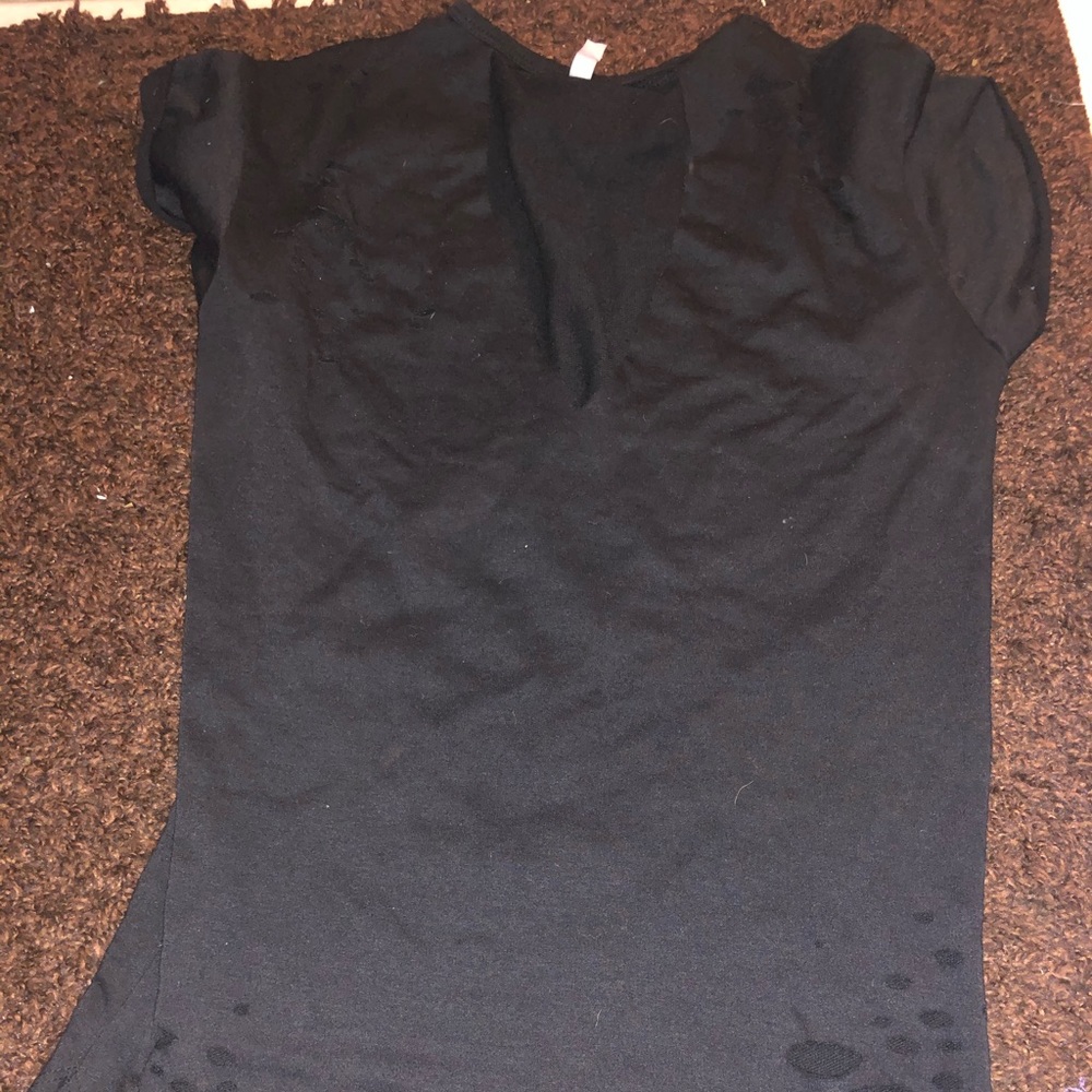 Black t shirt with holes good condition